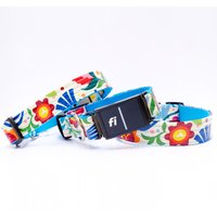 Gravierte Fi Kompatibles Hundehalsband | "Frida' Floral Laminierter Baumwollkragen Wasserdichtes Gps-Band Buckle Id |Serie 2/3/3+ Halsband von shopmimigreen