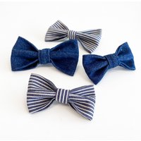 Railroad Hundehalsband Denim | Einfarbig & Gestreift Collar Bow Handgefertigt in Den Usa Hund Haustier Zubehör von shopmimigreen