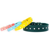 Wasserdichtes Hundehalsband Mit Nieten Und Klaren Gems - Coco | Beschlagenes Biothane Halsband Sparkle Style 20+ Farben von shopmimigreen