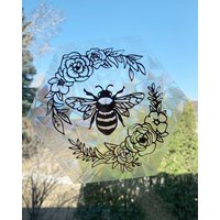 Bienen Sechseck Suncatcher - Fenster Aufkleber, Regenbogen, Prisma, Honigbiene, Insekt, Käfer von shopmustardtiger