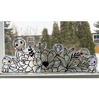 Forest Spirit Floral Suncatcher - Fensteraufkleber, Regenbogen Maker, Wiederverwendbarer Suncatcher-Aufkleber, Fensterprisma, Suncatcher-Fenster von shopmustardtiger