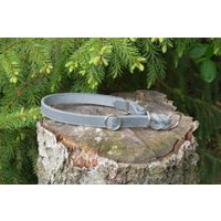 Graues Fettlederhalsband Für Größere Hunde, Mit Zugstopp von shoprsp