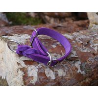 Lilafarbenes Fettlederhalsband Für Größere Hunde, Mit Zugstopp von shoprsp