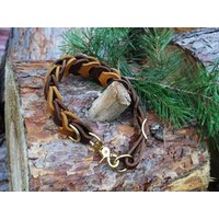 Neu Zweifarbiges Fettlederhalsband Rsp-Design "Numero Due' Für Größere Hunde Mit Karabiner von shoprsp