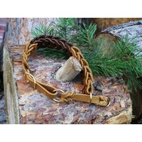 Neu Zweifarbiges Fettlederhalsband Rsp-Design "Numero Uno' Für Größere Hunde Mit Zugstopp von shoprsp