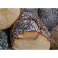 Rundlederhalsband Braun Mit Zugstopp von shoprsp