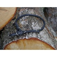 Rundlederhalsband Schwarz Mit Zugstopp von shoprsp