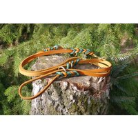 Zweifarbige, 3-Fach Verstellbare Führleine Aus Fettleder von shoprsp