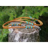 Zweifarbige, 3-Fach Verstellbare Führleine Aus Fettleder von shoprsp