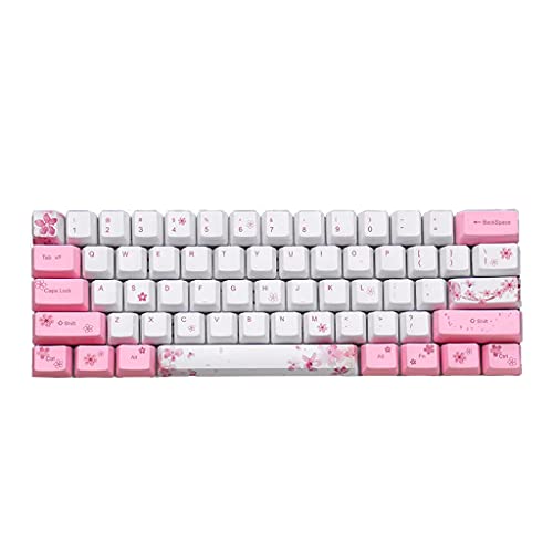 SweetWU 71 Tasten OEM PBT Tastenkappen Komplettes Set Mechanische Tastatur Tastenkappen PBT Farbstoff-Sublimation Cherry Blossom Tastenkappen von shorecofei