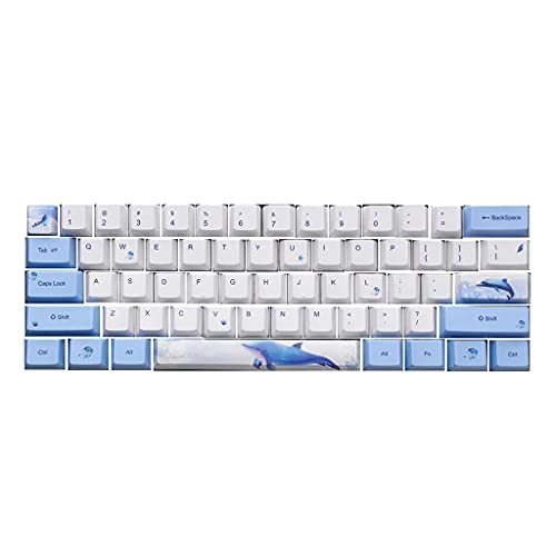 SweetWU 72 Tasten/Set PBT OEM Profil-Farbstoffsublimation Tastenkappen für MX Switch mechanische Tastatur Wal Thema Tastenkappen für GH60 - von shorecofei