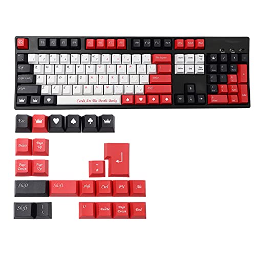 SweetWU Pokerschlüssel-Set mit farbigem Unterbett PBT Custom Cherry Profile Key Set für 980/61/68/84/87/96/104 Mechanische Keyboards 128 Tasten von shorecofei