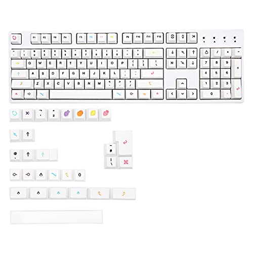 SweetWU Tastenkappen-Set mit 134 Tasten, ISO-Layout, Cherry Profil, PBT 5 Seiten, Sublimations-Tastenkappen für 61/87/104/108 Tasten mechanische Tastatur von shorecofei