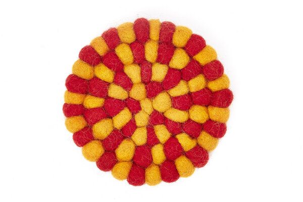 short'n'pietz handgefilzte Glasuntersetzer aus Filzkugeln von short'n'pietz