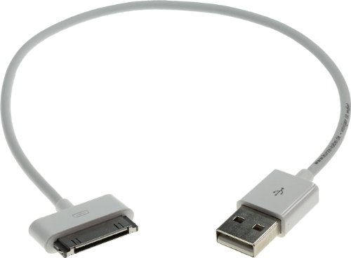 shortix 30cm kurzes 30pin USB-Kabel (USB auf DockConnector) Datenkabel | Ladekabel | Sync-Kabel. weiß 0,3m von shortix