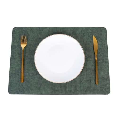 Platzsets Esstisch Tischsets 6er Sets Hitzebeständige Tischsets, Waschbare Platzsets für Esstisch (Dunkelgrün) von shouzhigo