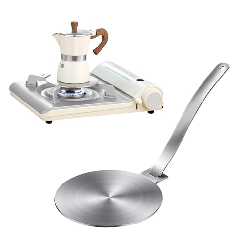 Shoxil Induktionsadapterplatte 24 cm – Universal Induction Adapter Plate for Non-Magnetic Cookware, Durable Stainless Steel Plate with Detachable Handle von shoxil