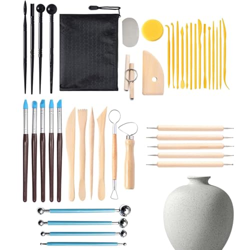 shpuuyy Keramikwerkzeugkit, Tonbildhirsch Kit - Erwachsene Pottery Kit Multifunktionelle Modellierungswerkzeuge - Tonmodellierungsvorrichtung bequemer Griff Keramikschnitzer Set zum Formen der shpuuyy Keramikwerkzeugkit, Tonbildhirsch Kit - Erwachsene Pottery Kit Multifunktionelle Modellierungswerkzeuge - Tonmodellierungsvorrichtung bequemer Griff Keramikschnitzer Set zum Formen der von shpuuyy