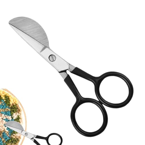 shpuuyy Teppichschere - 4,72 Zoll scharfe Entenschnabelapplikation Edelstahlschere | Ergonomisch gebogene Teppichschere mit versetztem Griff für getuftete Teppiche von shpuuyy