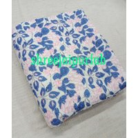 Wunderschöner Malziger Kantha Animal Print Qult Blue Blumen Bettbezug Home Living Mode Und 100% Baumwolle von shreejaipurfab