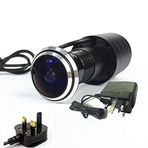 shrxy Mini Door Eye Camera Tür-Viewer für Door Camera Peephole Detection 170 Degree Wide Angle CCD Wired 700TVL 1.78mm Lens (with Power) von shrxy