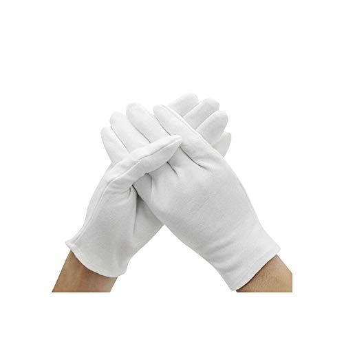6 Paar weiße Baumwoll-Handschuhe Handschuhe Large Size,M von shuangtongdz