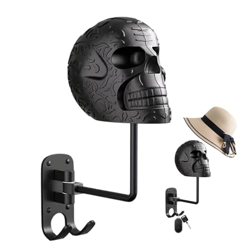 shuhauk Helmhalter Wandhalterung, Cowboyhut Totenkopf Rack, Dekorative Wandhalterung Helm Display Halter für Garage Eingang Schlafzimmer Damen Herren Party Festlich Halloween von shuhauk