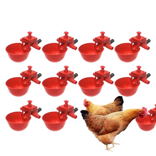 shuhauk Hühnerbewässerungsbecher | Geflügel-Trinkbecher | Bewässerungssystem Festfutter Futterspender Tränke für Truthahn Outdoor Ente Brutkäfig Küken Bunny Farm von shuhauk