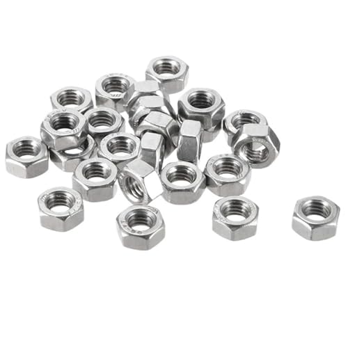 10–100 Stück M2 M2.5 M3.5 M4 M5 M6 M8 Sechskantmuttern, Metrisches Grobgewinde, Sechskantmutter, Edelstahl SUS304, DIN934(M3-100Pcs) von shundeed