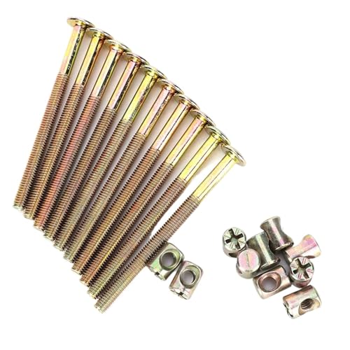 10 Pcs M6 Carbon Stahl Möbel Schrauben Schraube Mit Barrel Muttern Dübel Mutter Stecker Verschluss(80mm) von shundeed