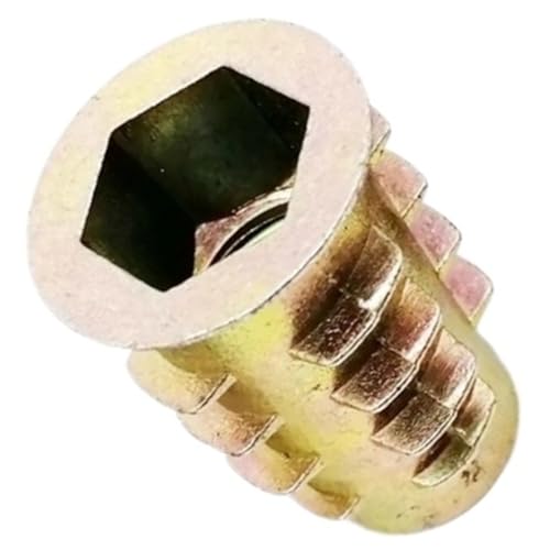 10 Stück M4 M5 M6 M8 M10 Metallsechskant Innensechskant Inbuskopf Eingebettete Einsatzmutter E-Mutter For Holzmöbel Innen- Und Außengewinde(M6x18) von shundeed