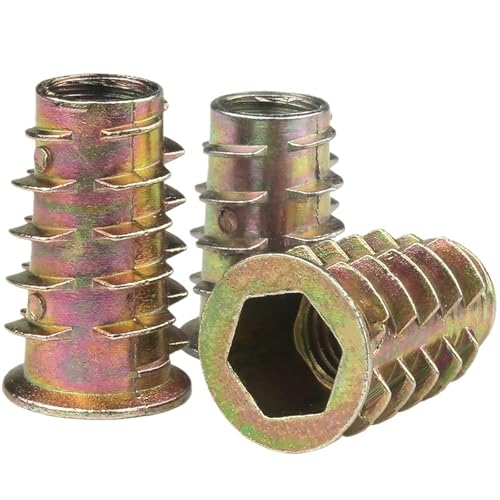 10 Teile/los Zink-legierung Gewinde For Holz Einsatz Mutter Flansch Hex Stick Kopf Möbel Muttern M4 M5 M6 M8(M6x25mm) von shundeed