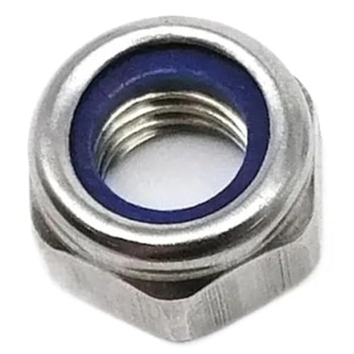 M2 .5 M3 M4 M5 M6 M8 M10 M12 M16 Sechskant-Sechskant-Nyloneinsatz, Selbstsichernde Mutter, Nylock-Kontermutter, Edelstahl A2 304, DIN985(5pcs M14) von shundeed