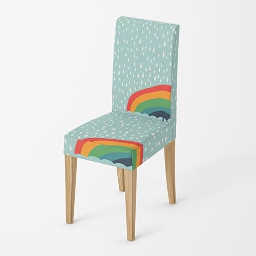 Stuhlhussen Regenbogen Grün Rot Stuhlhussen Schwingstühle Stretch Weiche Elasthan Hussen für Stühle Waschbar Stuhlbezug Abnehmbare Stuhlhussen 2er Set Langlebig Stuhlhusse Universal Stuhlbezüge von shunhuan
