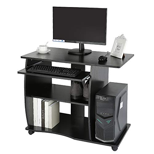 shunyi fashion Schreibtisch mit 4 Räder Computertisch, PC-Tisch Bürotisch Officetisch MDF von shunyi fashion