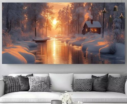 Diamond Painting Sonnenuntergang Diamant Painting Kinder Wald Kristall Stickerei Kit, 5D Crystal Art Volldiamant Strass Eckige Steine Bastelset, Diy Daiments Mosaik Art Perlenstickerei 70x210cm M-Y764 von shuoguoo