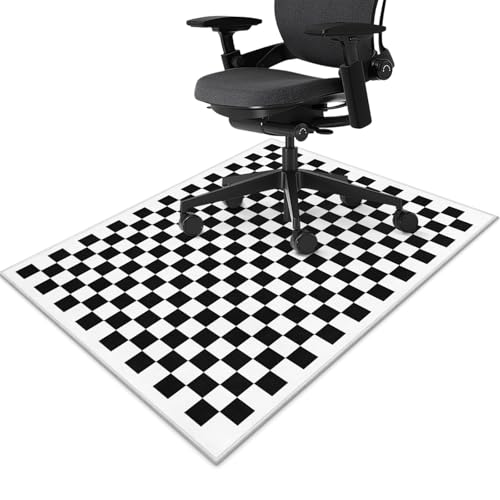 Bürostuhlmatte für Hartholzböden, schwarz-weiß kariert, 121,9 x 152,4 cm, Computer-Gaming-Stuhlmatte, rutschfester Büroteppich, Bodenschutz für Rollstühle, unter dem Schreibtisch, Teppich für Zuhause von shuownshg