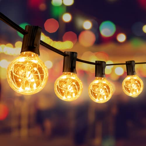 Led Lichterkette Außen Strom, 11M Lichterkette Outdoor mit 25+2 G40 bruchsichen Glühbirnen, IP44 Wasserdicht Lichterketten Außenbereich für Weihnachten, Halloween, Hochzeit, Party Warmweiß von shuwosmart