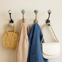 Vintage Keramik Wandhaken Set | Graue Blumen Kleiderbügel Dekorative Knauf Haken Vintage Keramik Wandhaken Set | Graue Blumen Kleiderbügel Dekorative Knauf Haken von shwetcreation