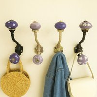 Vintage Rote Keramik Wandhaken | Antike Kleiderbügel Dekorative Hut, Taschen Kleider, Kleiderbügel, Rustikale Handtuchhalter von shwetcreation