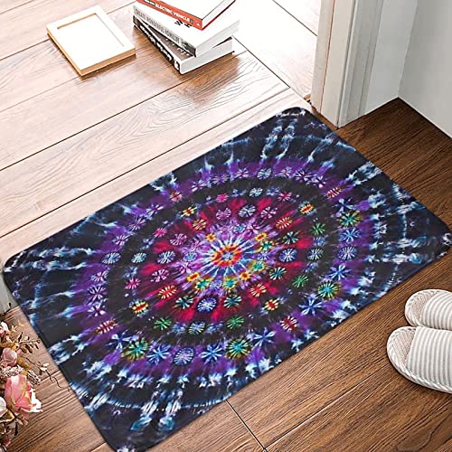Fußmatte Innen Lila Blaues Mandala, Buntes Batikmuster, Universell 40X60Cm Rückseite Fußabtreter Schmutz Widerstehen Sauberlaufmatte Rutschhemmender Haustür Fußmatten Für Außen Wohnzimmer von sichuanyanluogemaoyiyouxiangongsi