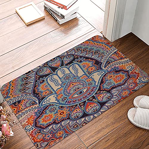 Haustür Fußmatten Fatima Hamsa Hand Böser Blick 40X60Cm Fussmatte Dauerhaft Eingangstürmatte Schmutz Widerstehen Badematten Für Haustür Eingang Wohnzimmer von sichuanyanluogemaoyiyouxiangongsi