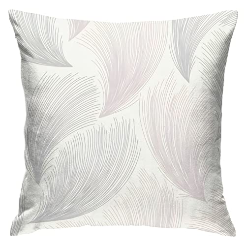 Kissen-Bezug Graue Und Rosa Federn 45X45Cm Kissenbezug Süße Kissenbezüge Weich Zierkissenbezüge Für Outdoor Patio Bauernhaus von sichuanyanluogemaoyiyouxiangongsi