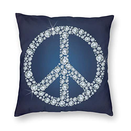 Kissenbezug Peace-Zeichen-Diamanten 45X45Cm Wurfkissenbezug Weich Kissen Fall Dauerhaft Werfen Sie Kissenbezüge Für Couch Zimmer Garten Büro von sichuanyanluogemaoyiyouxiangongsi