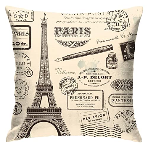 Wurfkissenbezug Eiffelturm Romantischer Retro Bleistift Frankreich Paris 45X45Cm Kissenbezüge Individualität Zierkissenbezüge Vintage Kissen Fall Für Couch Zimmer Garten Schlafzimmer von sichuanyanluogemaoyiyouxiangongsi