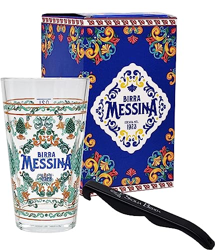 sicilia bedda - BIERBECHER MESSINA ED. LIMITIERT 0,2 cl - Tribut an sizilianische Künstler mit Flaschenöffner (Papfen Santo Stefano di Camastra) von sicilia bedda