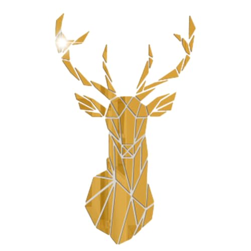 siduytin 3D Spiegel Wandaufkleber aus Acryl Lassen Sich leicht anbringen und entfernen, um das Aussehen des Raums zu ändern. 3D Spiegel Für Hirsch Wandaufkleber aus Acryl, Gold, XXL siduytin 3D Spiegel Wandaufkleber aus Acryl Lassen Sich leicht anbringen und entfernen, um das Aussehen des Raums zu ändern. 3D Spiegel Für Hirsch Wandaufkleber aus Acryl, Gold, XXL von siduytin