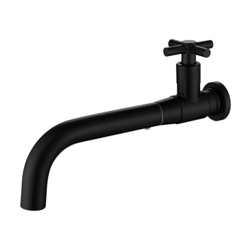 siduytin Universal Fit Waschbecken Wasserhahn Langlebig Einfache Installation Metall Wasserhahn Einzigen Kalten Wand Montiert Waschbecken Wasserhahn Wasserhahn Wand, 02 Schwarz von siduytin