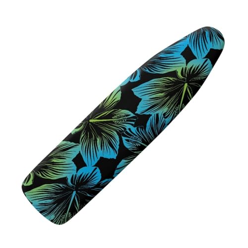 Bügelbrettbezug 120X40 Blaue Blumen mit Schnurbindung & Stretch System - Hitzebeständig, Reflektierend, Waschbar Strapazierfähig und Leicht Anzubringen Bügelbrett Bezug von siebe