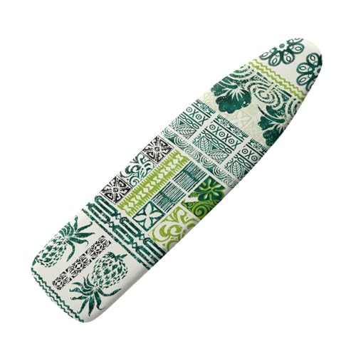 Bügelbrettbezug 120X40 Grüne Geometrie mit Schnurbindung & Stretch System - Hitzebeständig, Reflektierend, Waschbar Strapazierfähig und Leicht Anzubringen Bügelbrett Bezug von siebe
